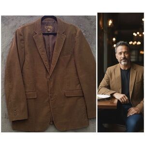 PRONTO UOMO Men Brown SizeXL Corduroy Blazer Timeless Business Casual